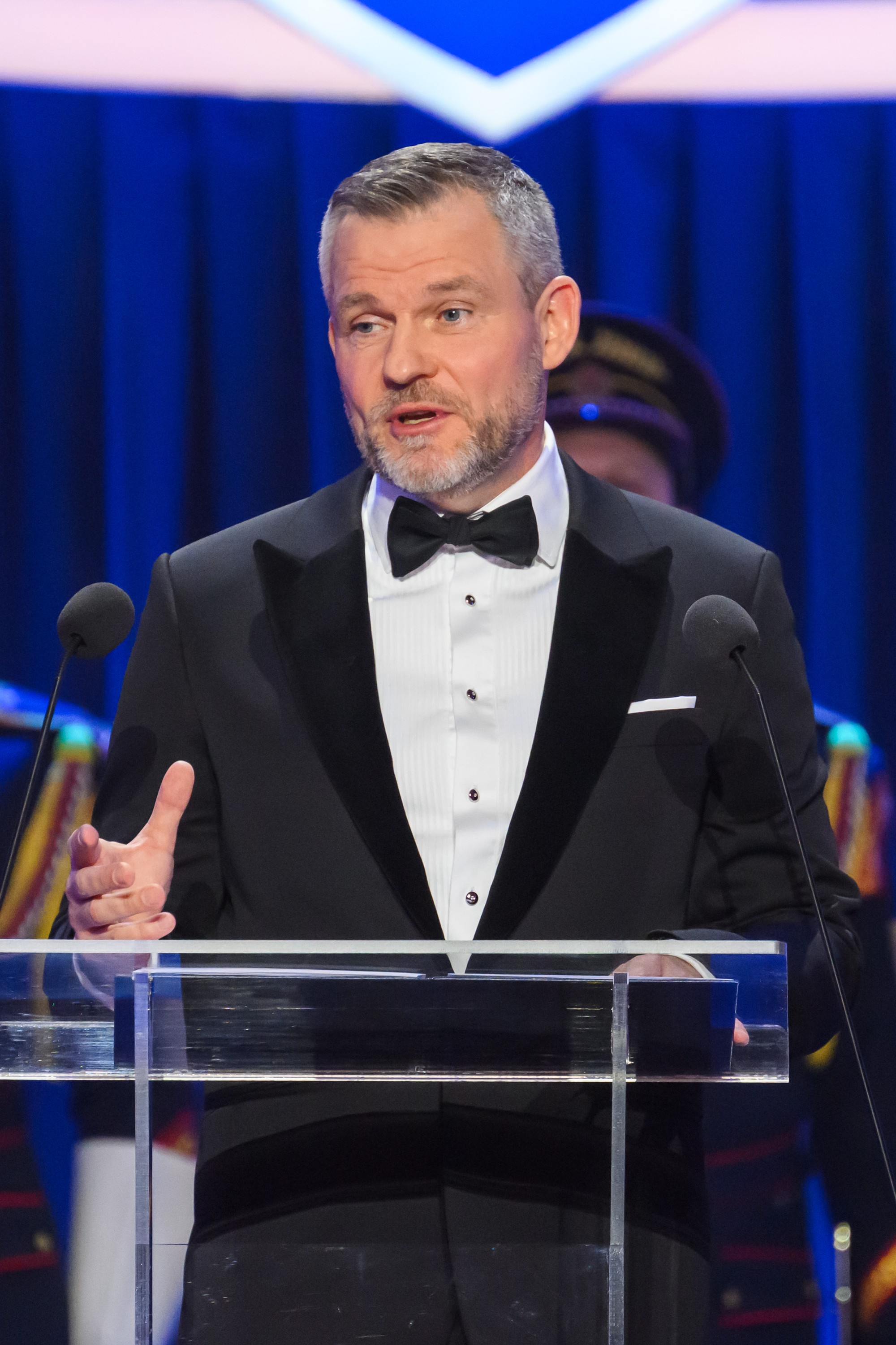 Prezident SR Peter Pellegrini počas udeľovania najvyšších štátnych vyznamenaní pri príležitosti vzniku Slovenskej republiky v Bratislave 10. januára 2026.