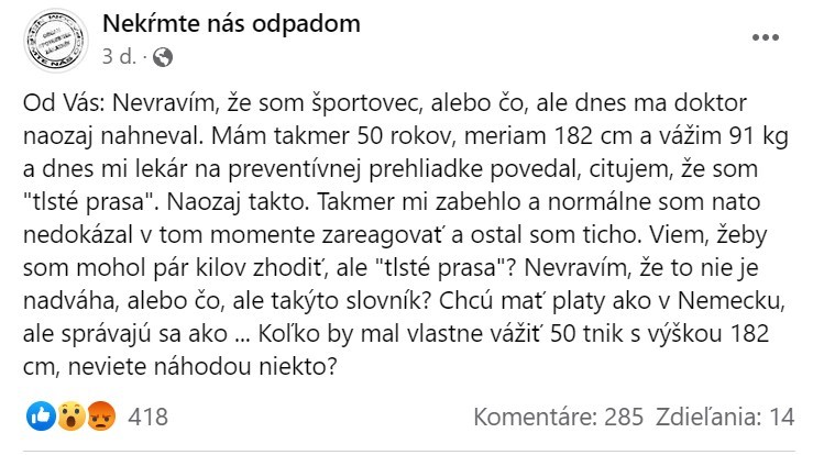 Také slová od doktora nečakal.