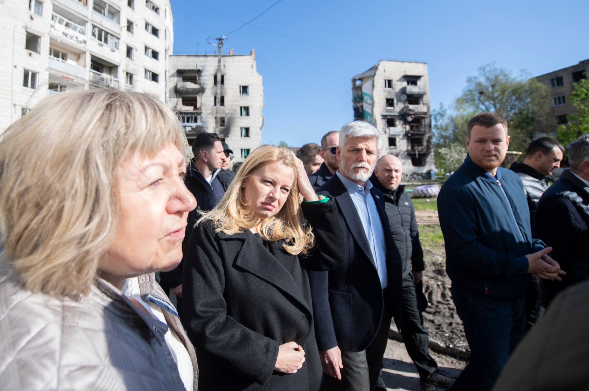 Prezidentka SR Zuzana Čaputová spolu s českým prezidentom Petrom Pavlom pricestovali na návštevu Ukrajiny v piatok ráno 28. apríla 2023.