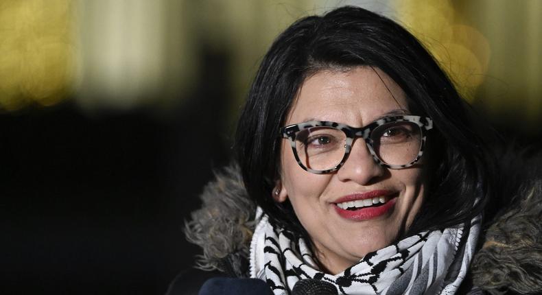 Rep. Rashida Tlaib at a press conference on Capitol Hill on November 29, 2023.Celal Gunes/Anadolu via Getty Images