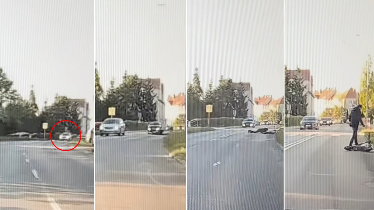 Jechał hulajnogą, z impetem wjechał w auto. Siła uderzenia była ogromna