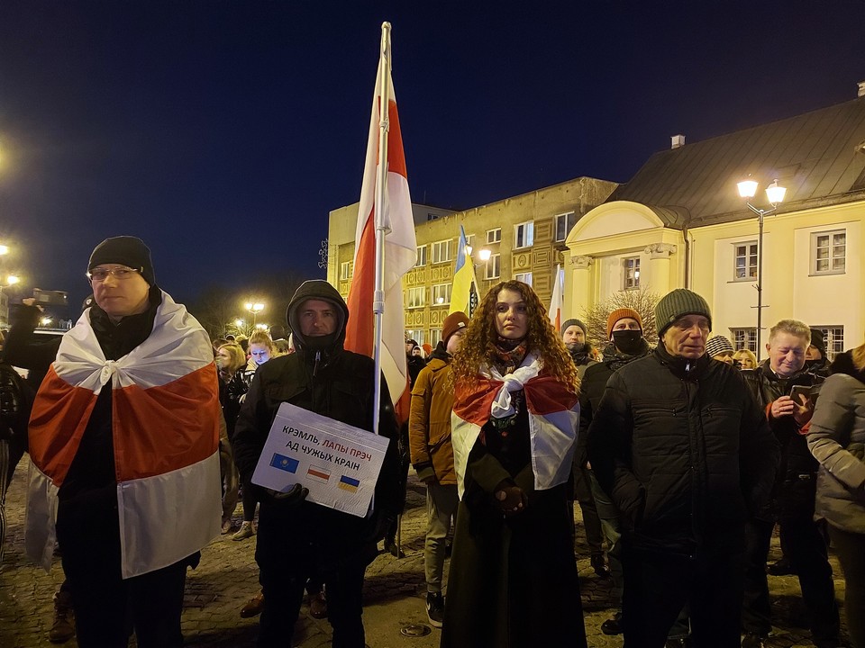 Białystok solidarny z Ukrainą. Wiec solidarności w centrum miasta