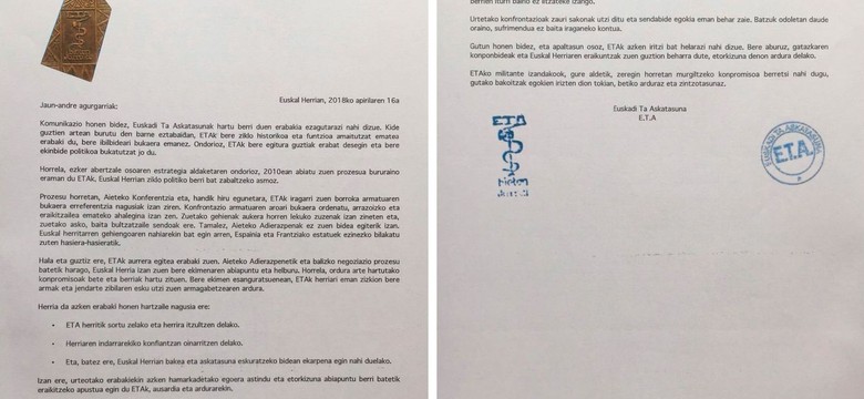 Hiszpania: Separtystyczna baskijska ETA ogłosiła swoje rozwiązanie