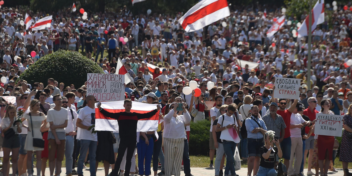 Wielkie manifestacje na Białorusi