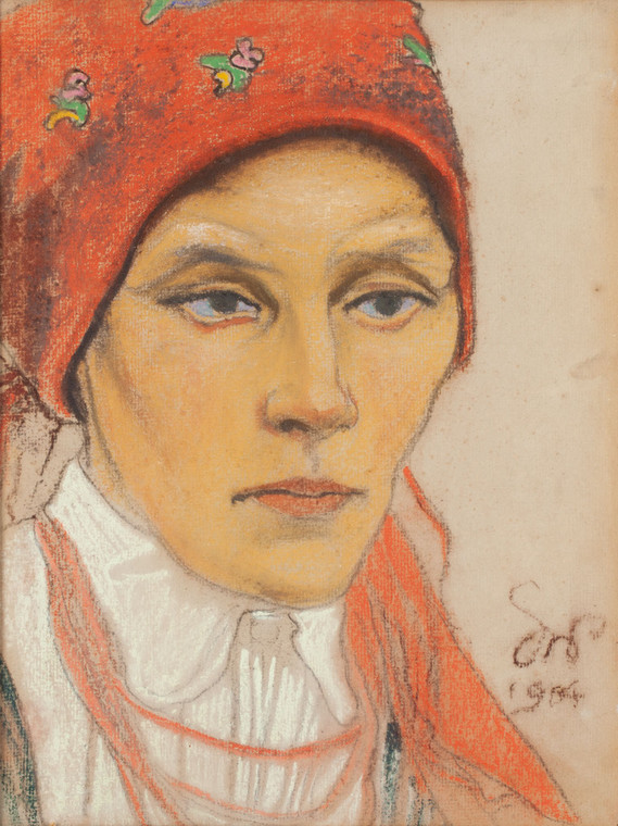 Stanisław Wyspiański "Portret wiejskiej kobiety", 1904