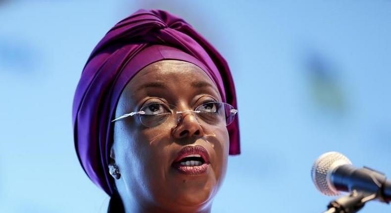 Nigeria's Minister of Petroleum Diezani Alison-Madueke addresses delegates at the opening of the Nigeira Oil & Gas 2014 conference (File photo)