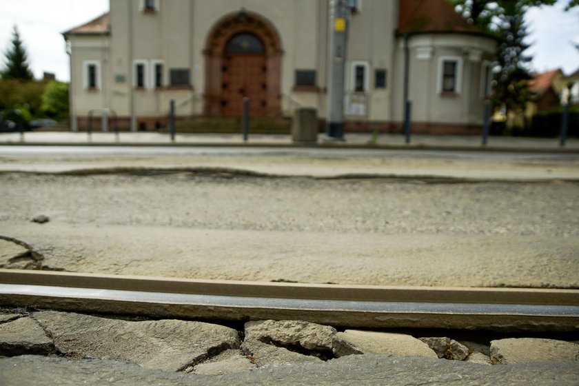 Oto torowisko tramwajowe w Dolnym Wrzeszczu...