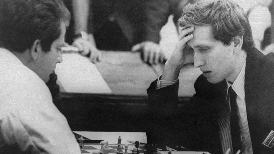 Bobby Fischer w trakcie pojedynku z Borysem Spasskim