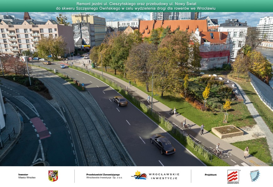 Ulica Nowy Świat zyska bezpieczną drogę dla rowerów