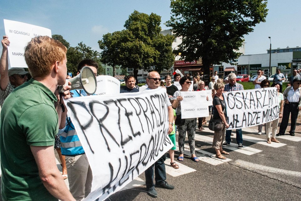 Blokowali skrzyżowanie w Gdańsku