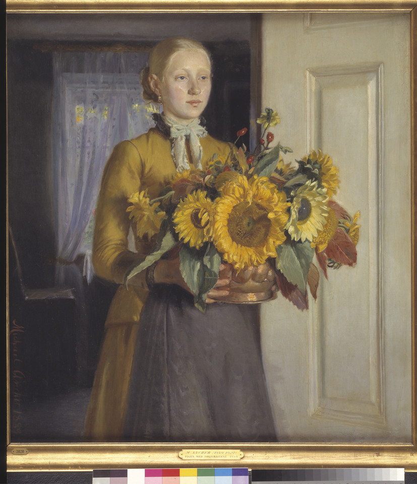 Michael Ancher - "Dziewczyna ze słonecznikami" (1889)