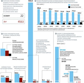 Ogólna ocena stanu jednolitych części wód powierzchniowych rzecznych i zbiorników zaporowych monitorowanych w latach 2016–2021