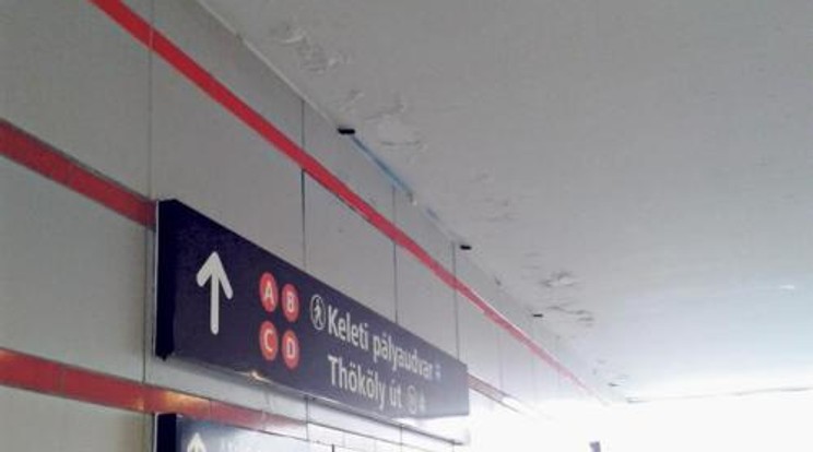 Már beázik a 4-es metró Keleti aluljárója