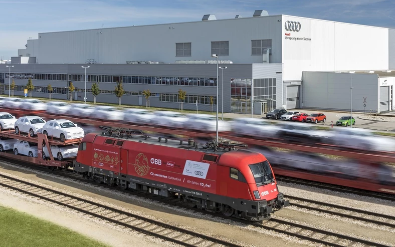 Transport kolejowy z fabryki Audi na Węgrzech