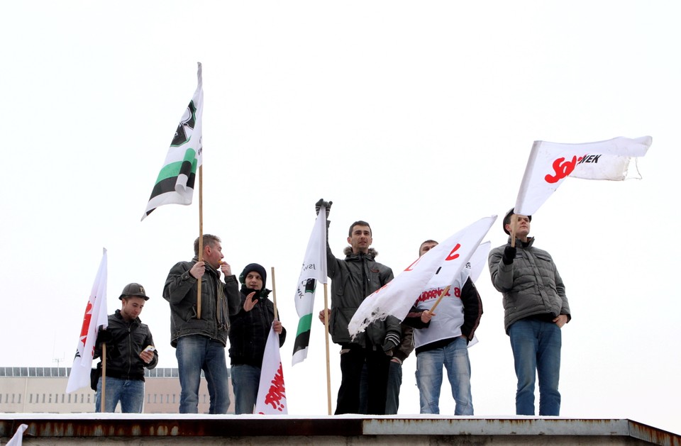 JASTRZĘBIE ZDRÓJ PROTEST POD JSW (Protestujący)