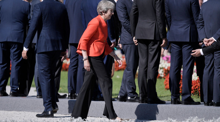 Theresa May az EU csúcson / MTI/EPA/Christian Bruna