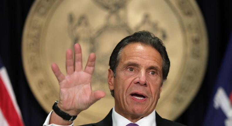 New York state Gov. Andrew Cuomo speaks at a news conference on September 08, 2020 in New York City.
