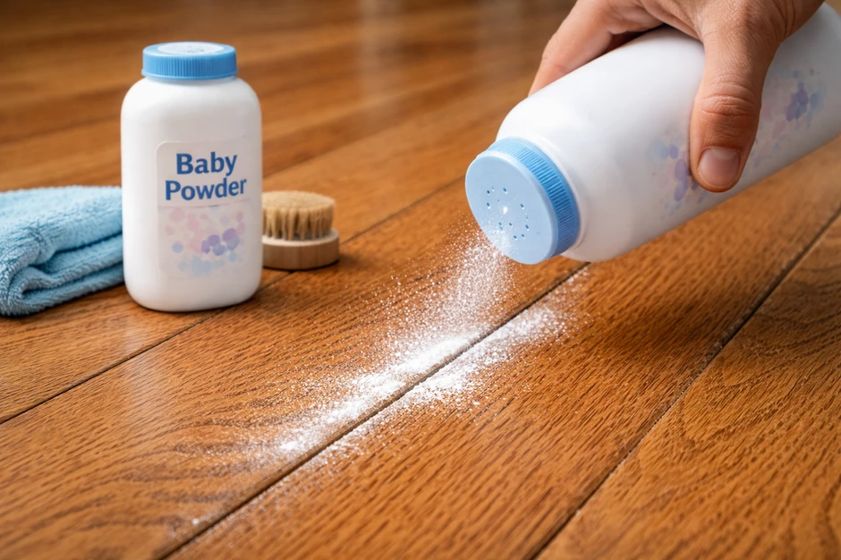 Puder na parketu