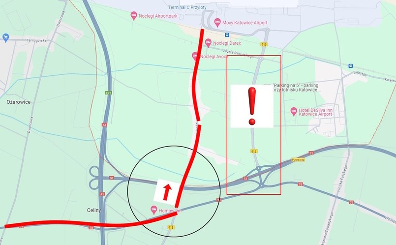 Uwaga kierowcy: w piątek 23 lutego utrudnienia w pobliżu lotniska w Pyrzowicach