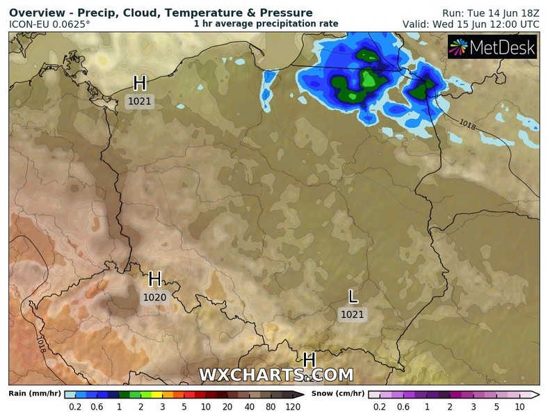 Opady i burze wystąpią przede wszystkim na północnym wschodzie