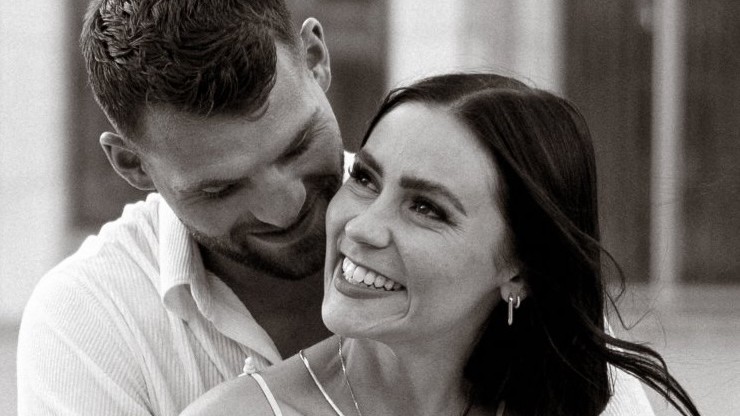 Nemecký futbalista Eduard Löwen s manželkou Ilonou. 