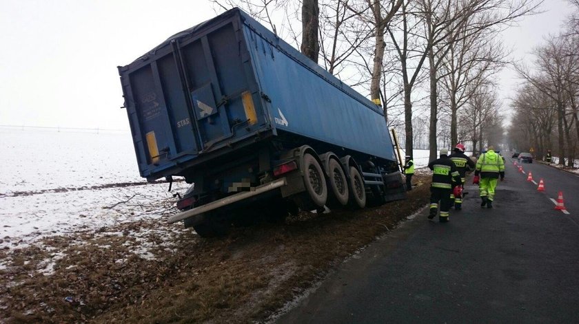 Groźny wypadek ciężarówki