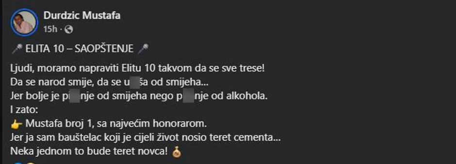 Mustafa Durdžić, objava