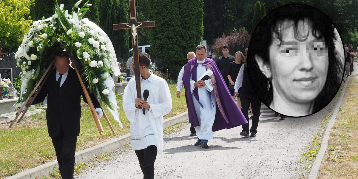 Pogrzeb ofiary zabójstwa w Starowej Górze koło Łodzi.