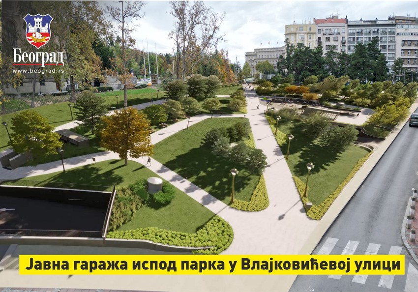 Izgled parkića i garaže u Vlajkovićevoj ulici nakon rekonstrukcije