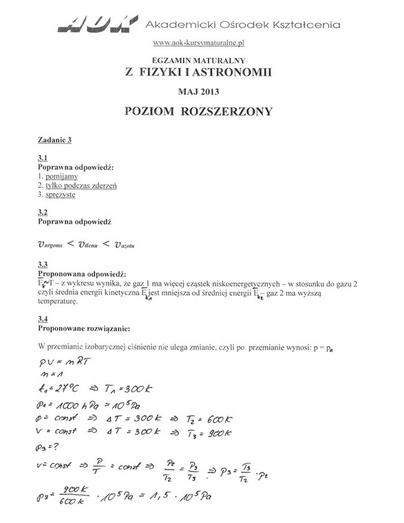 Fizyka rozszerzona zadanie 3