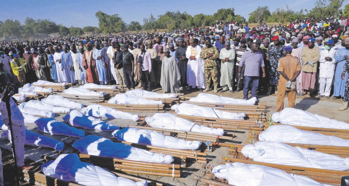 Pogrzeb ofiar Boko Haram, Zaabarmar. 29 listopada 2020 r.