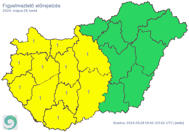 Meleg lesz, de helyenként záporok előfordulhatnak / Fotó: met.hu