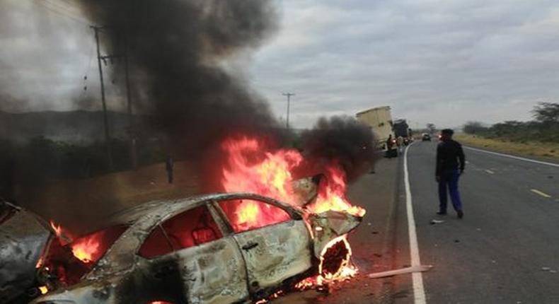 Motorist burnt to death in terrible road crash