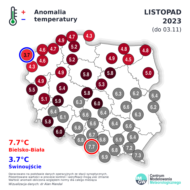 Początek listopada jest bardzo ciepły