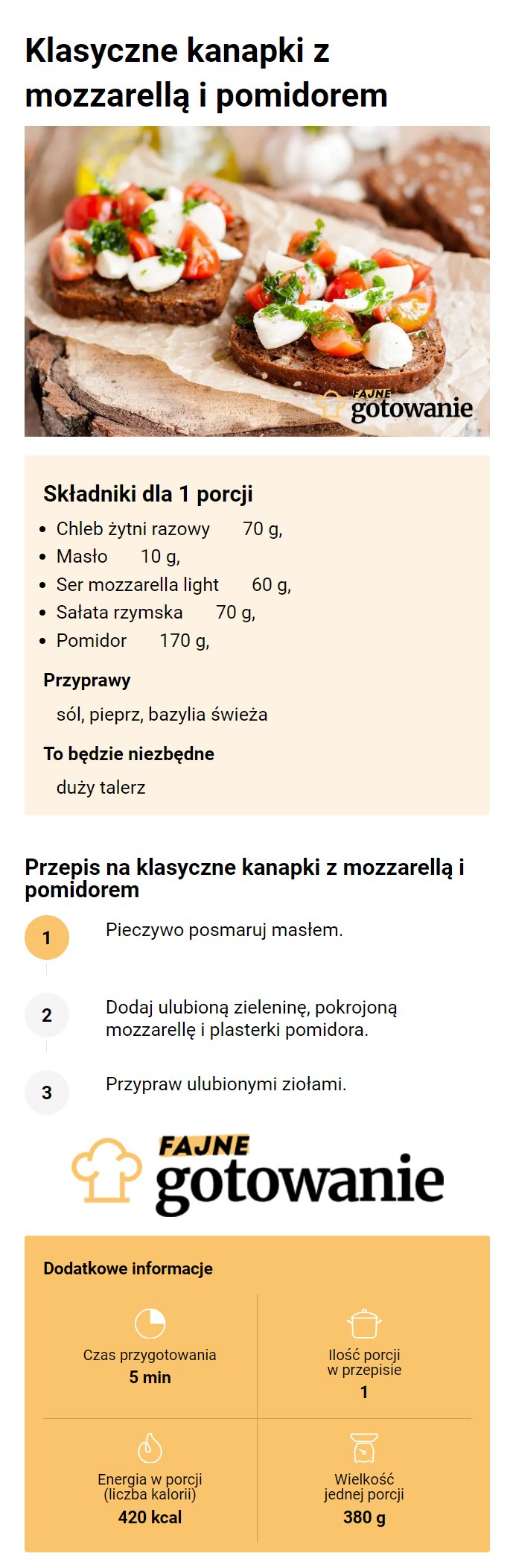 Klasyczne kanapki z mozzarellą i pomidorem