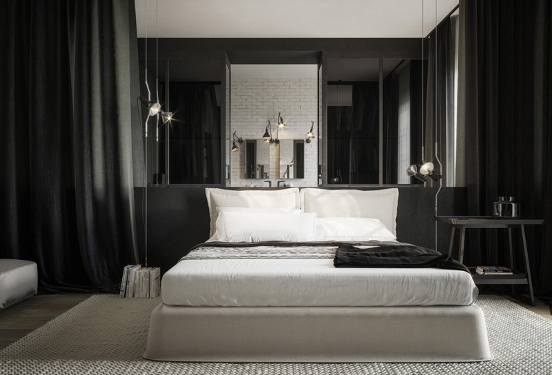 Luksusowy apartament w bieli i czerni