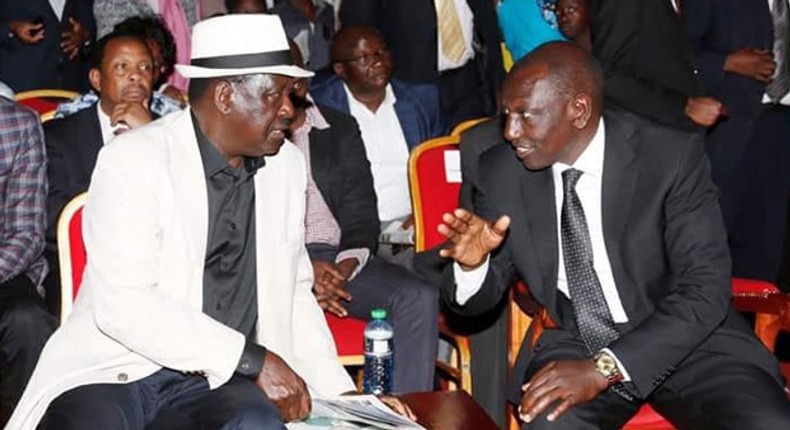 DP William Ruto and Opposition leader Raila Odinga