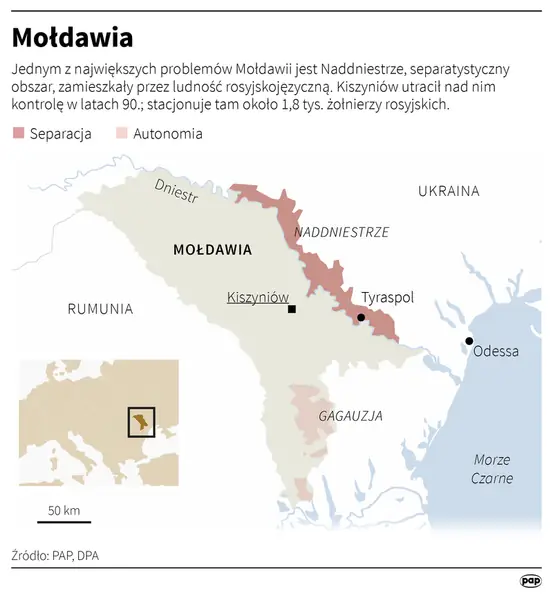 Mapa Mołdawi i Naddniestrza