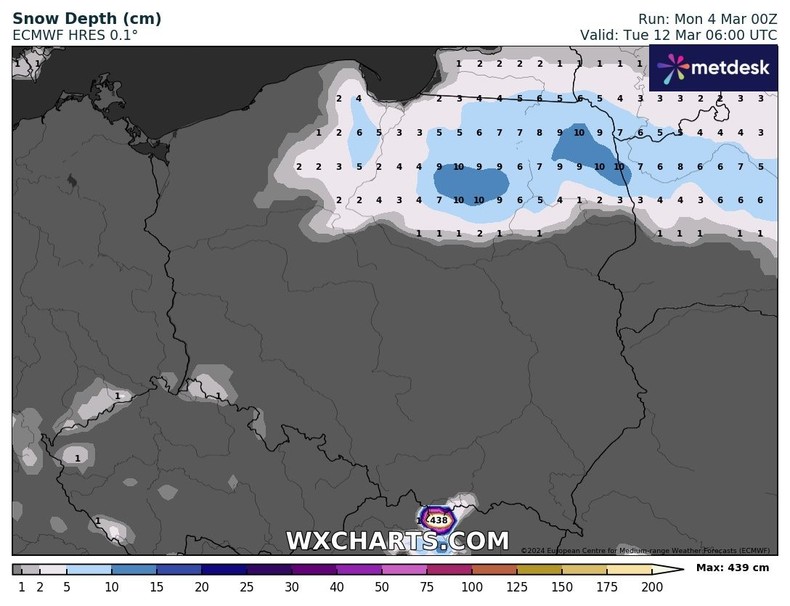 Na początku kolejnego tygodnia może spaść śnieg