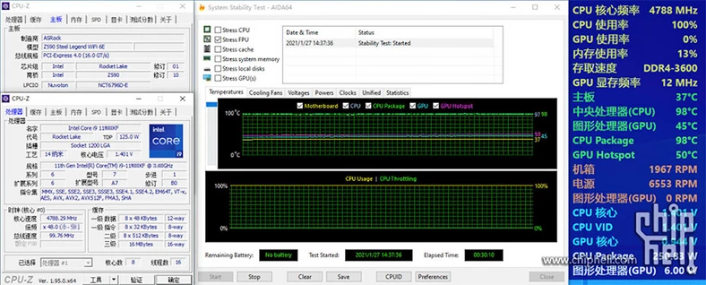 Intel Core i9-11900KF osiąga 98 stopni C pod obciążeniem