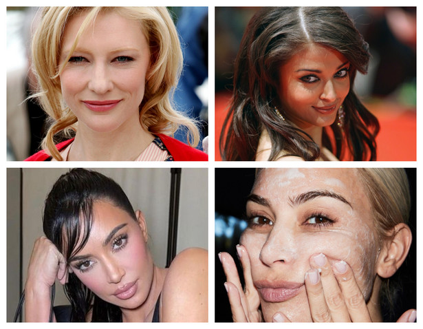 Piękną skórę twarzy Cate Blanchett, Aishwarya Rai i Kim Kardashian zawdzięczają domowym peelingom (fot. Akpa, Instagram)