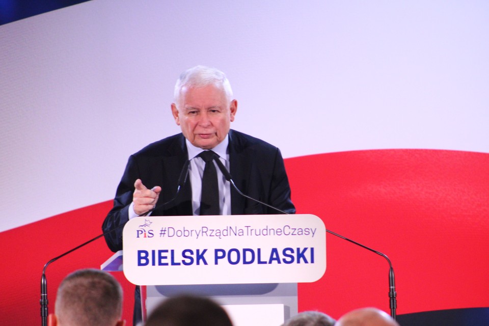 Jarosław Kaczyński spotkał się z wyborcami w Bielsku Podlaskim, 2.07.2022 