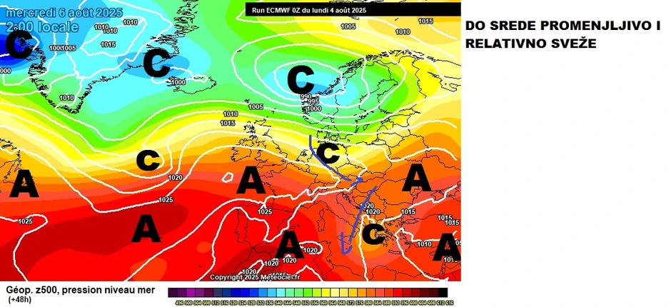 Do srede će biti relativno sveže i nestabilno vreme