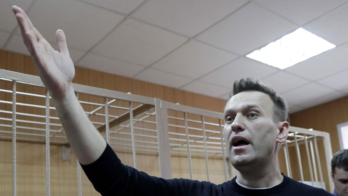 FILE PHOTO: Russian opposition leader Navalny attends hearing after being detained at protest agains