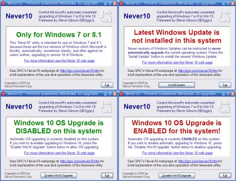Never10, czyli proste blokowanie aktualizacji do Windows 10