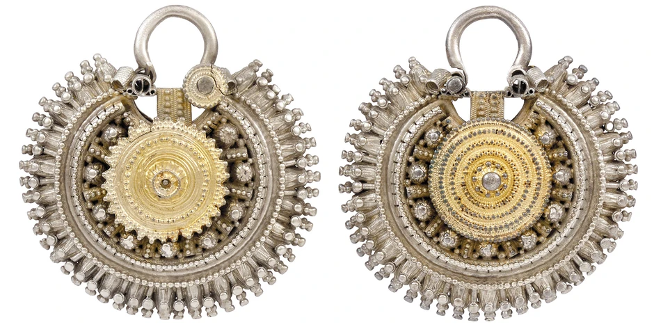 Naušnice XVII vek, srebro, pozlata, Muzej primenjene umetnosti