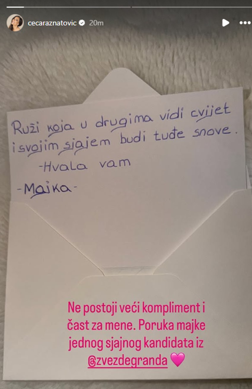 Ceca dobila pismo
