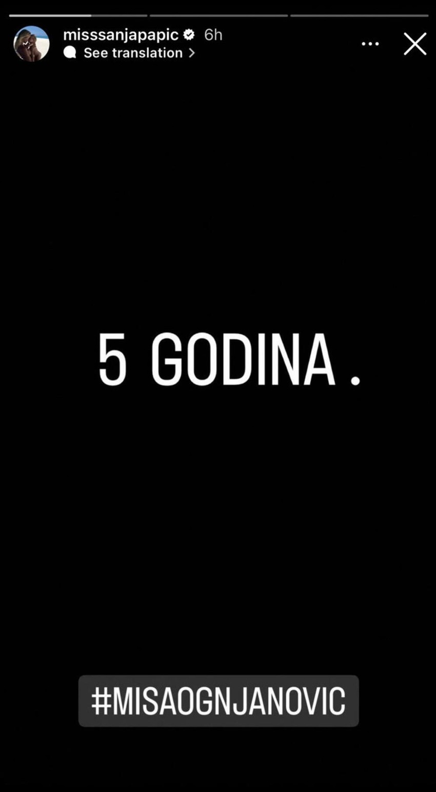 Objava supruge Miše Ognjanovića 