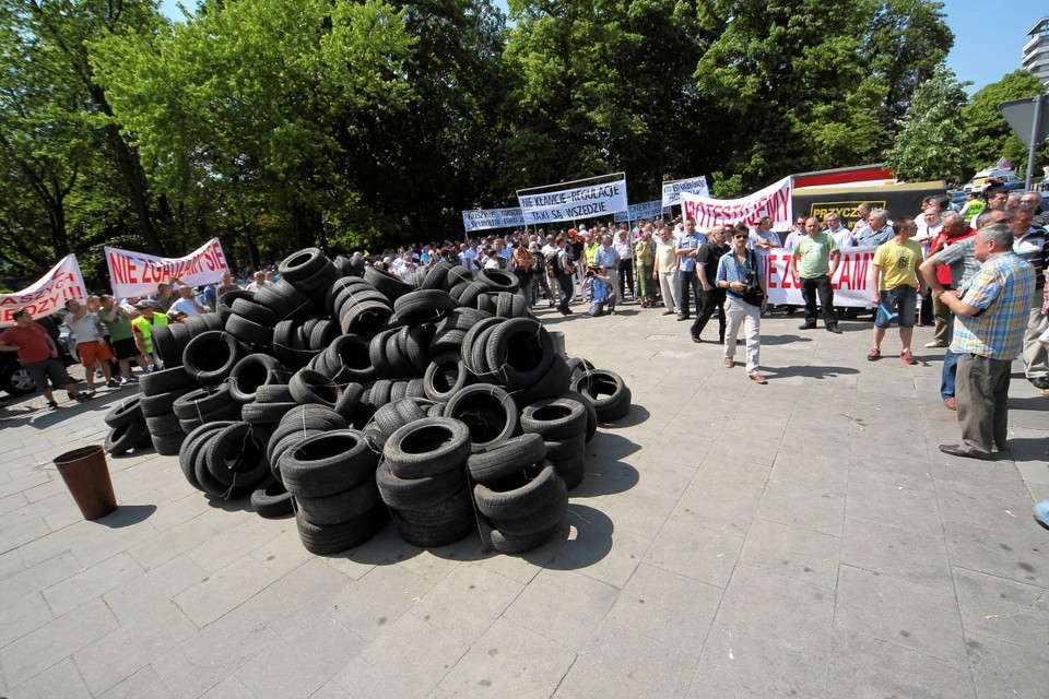 Protesty taksówkarzy