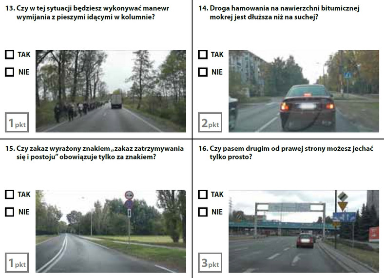 Egzamin teoretyczny na prawo jazdy - zestaw 4